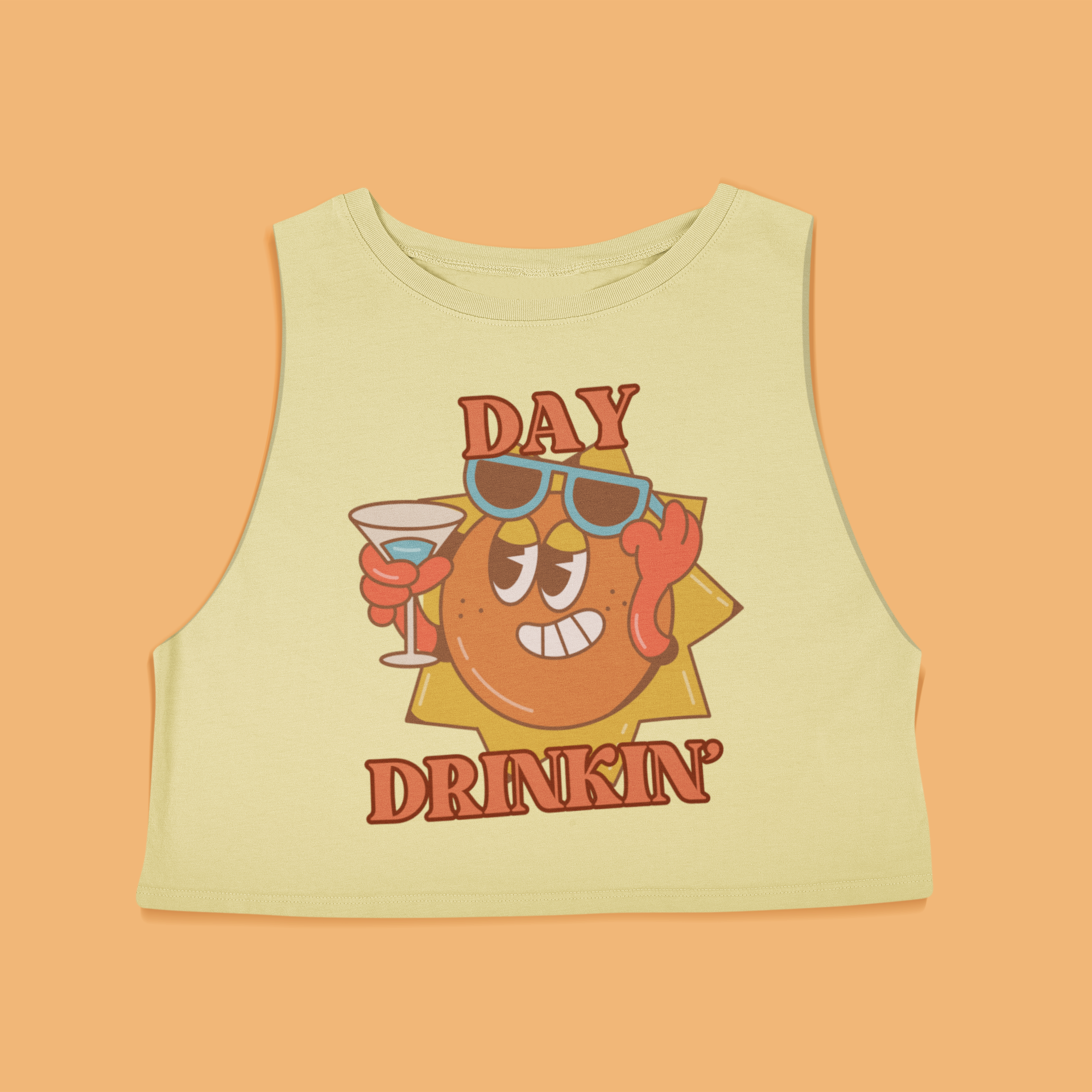 Day Drinking Cropped Racerback Tank